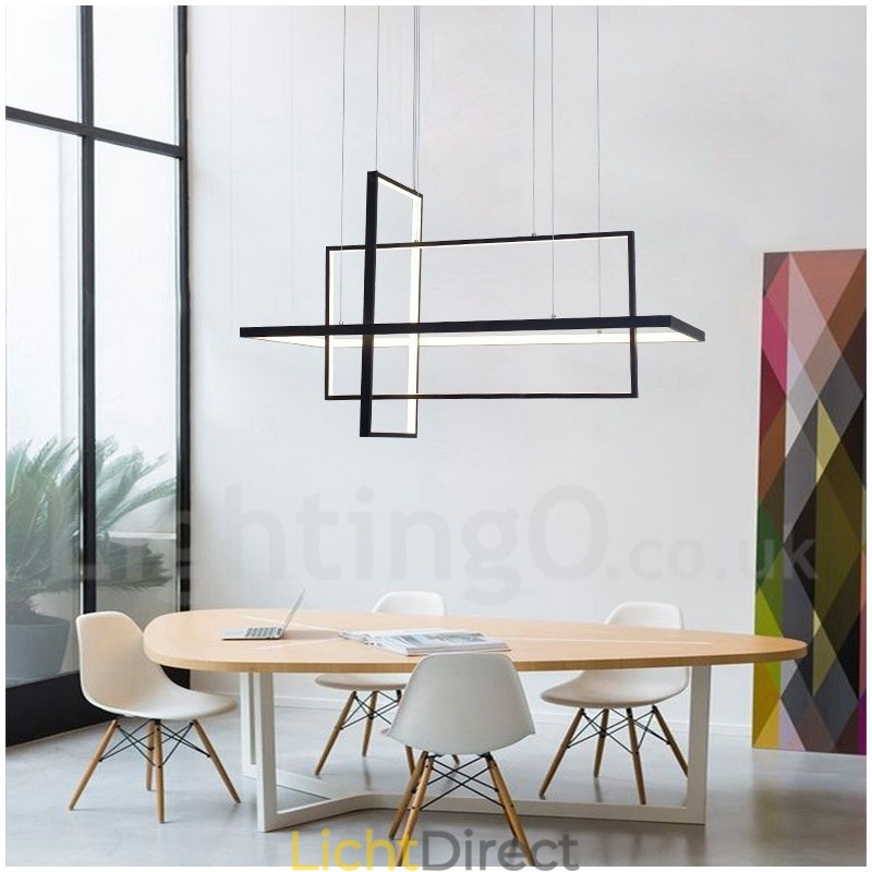 Dimbare lineaire hanglamp met afstandsbediening Sfeerverlichting Geschilderde afwerking Aluminium Modern design