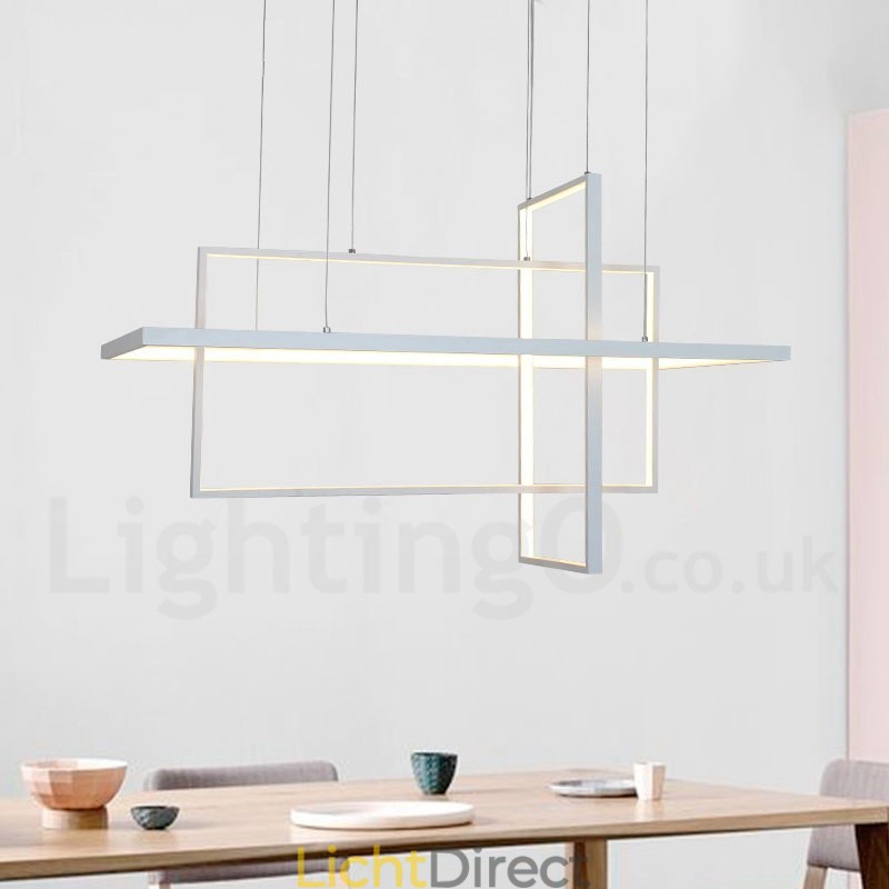 Dimbare lineaire hanglamp met afstandsbediening Sfeerverlichting Geschilderde afwerking Aluminium Modern design
