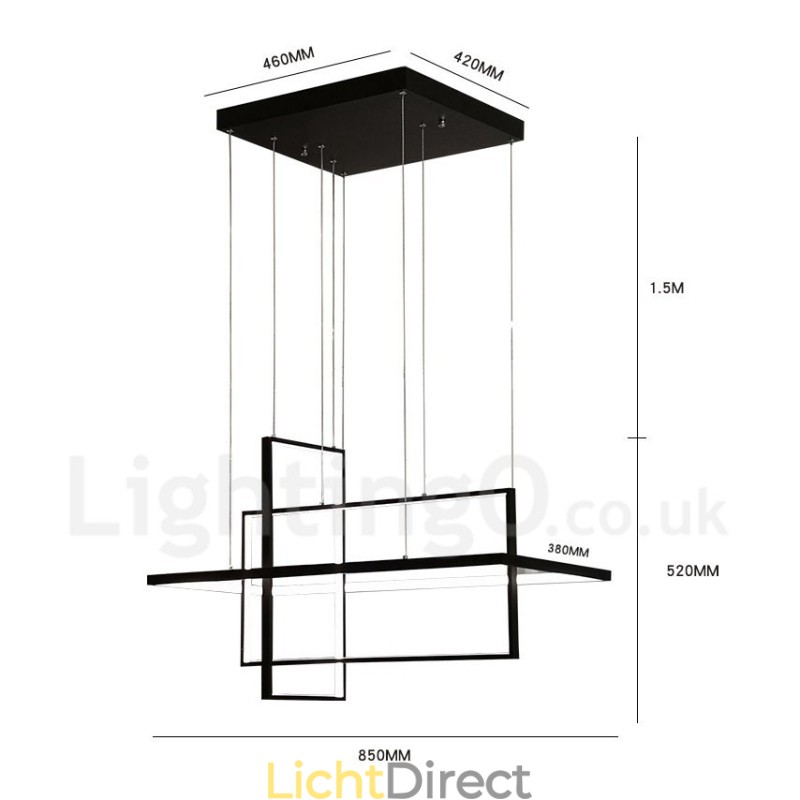 Dimbare lineaire hanglamp met afstandsbediening Sfeerverlichting Geschilderde afwerking Aluminium Modern design