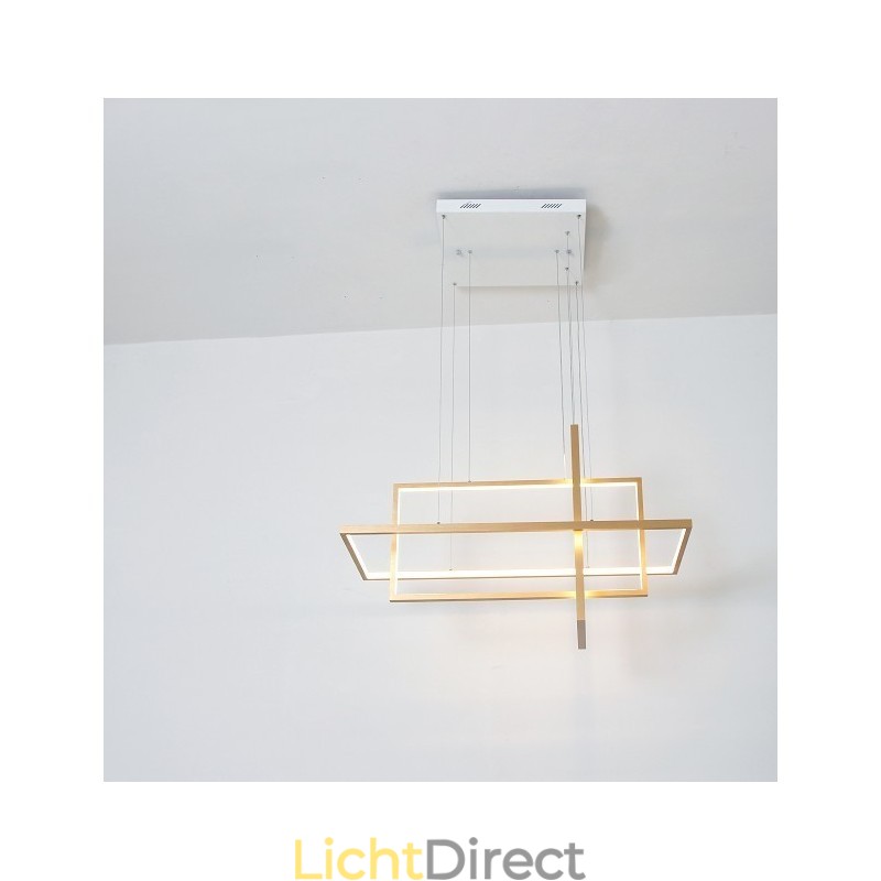 Dimbare lineaire hanglamp met afstandsbediening Sfeerverlichting Geschilderde afwerking Aluminium Modern design