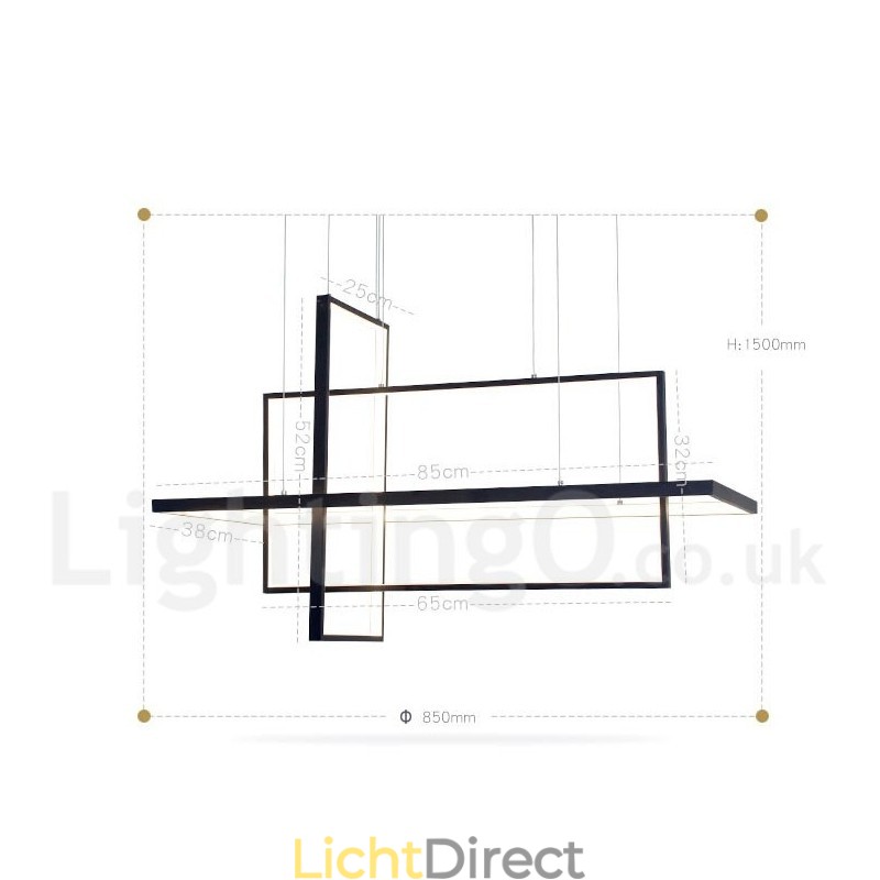 Dimbare lineaire hanglamp met afstandsbediening Sfeerverlichting Geschilderde afwerking Aluminium Modern design
