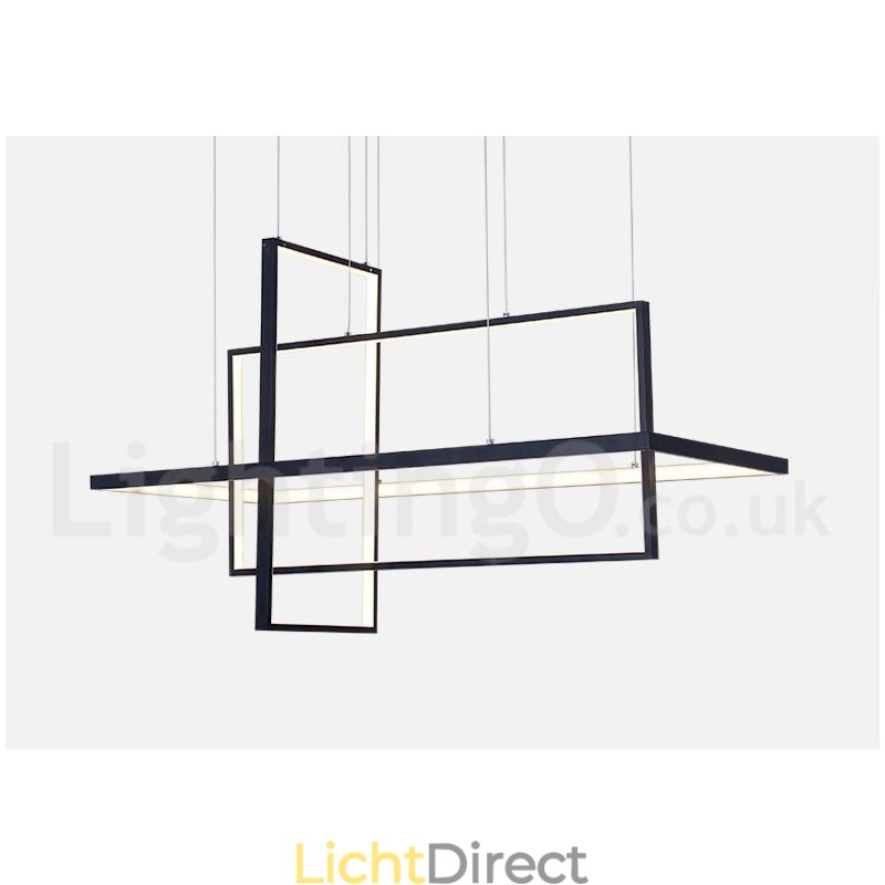 Dimbare lineaire hanglamp met afstandsbediening Sfeerverlichting Geschilderde afwerking Aluminium Modern design
