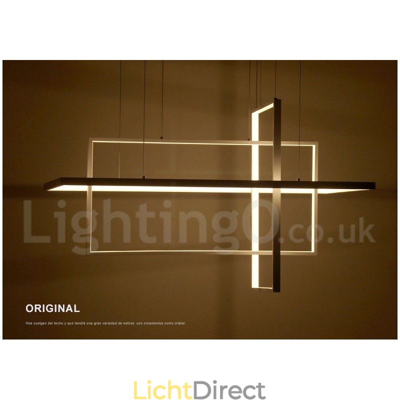 Dimbare lineaire hanglamp met afstandsbediening Sfeerverlichting Geschilderde afwerking Aluminium Modern design