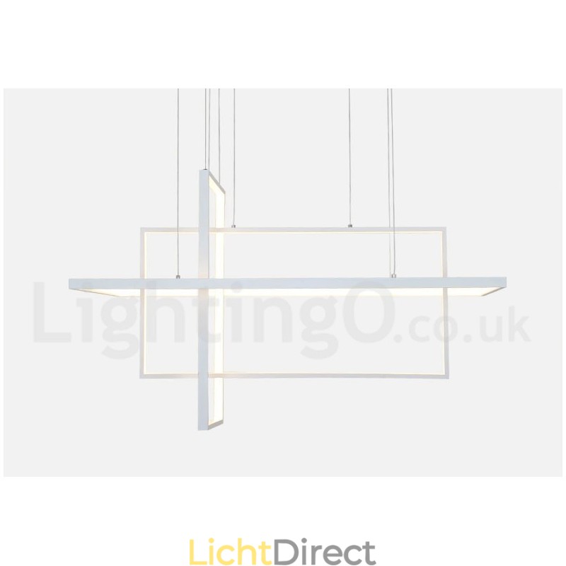 Dimbare lineaire hanglamp met afstandsbediening Sfeerverlichting Geschilderde afwerking Aluminium Modern design