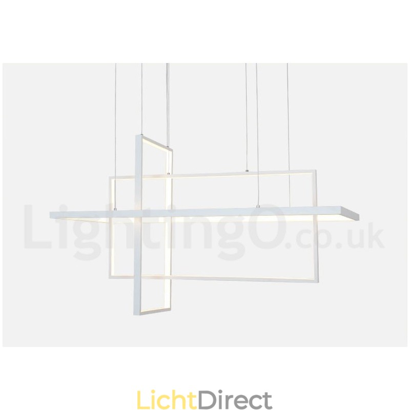 Dimbare lineaire hanglamp met afstandsbediening Sfeerverlichting Geschilderde afwerking Aluminium Modern design