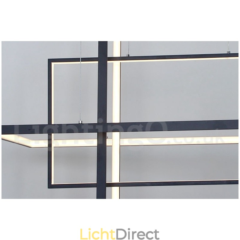 Dimbare lineaire hanglamp met afstandsbediening Sfeerverlichting Geschilderde afwerking Aluminium Modern design