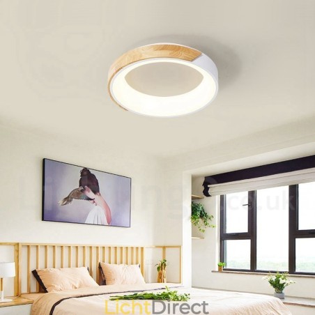 Dimbare ronde plafondlamp van hout met meerdere kleuren en acryl kap Plafondlamp in Scandinavische stijl Dimbare ronde plafondlamp van hout met meerdere kleuren en acryl kap Plafondlamp in Scandinavische stijl