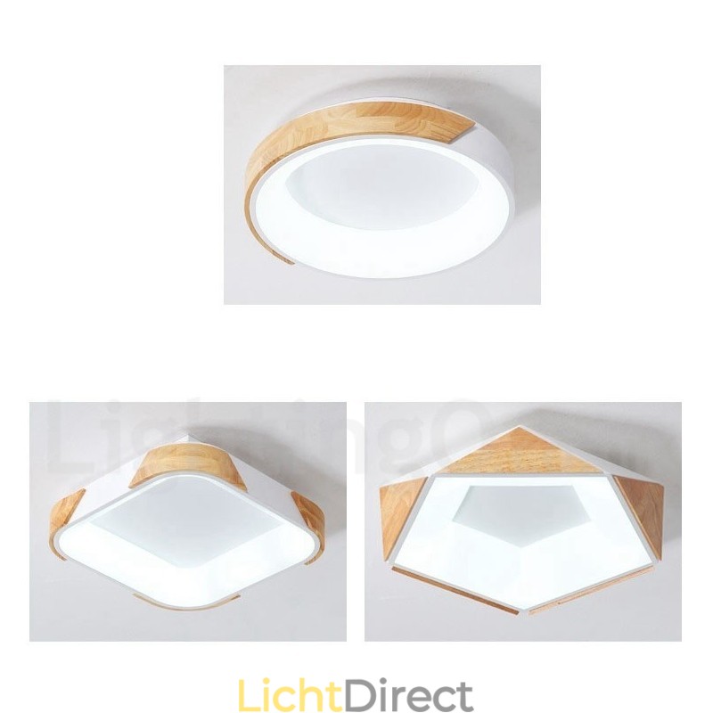 Dimbare veelkleurige vierkante houten plafondlamp met acryl kap Plafondlamp Scandinavische stijl