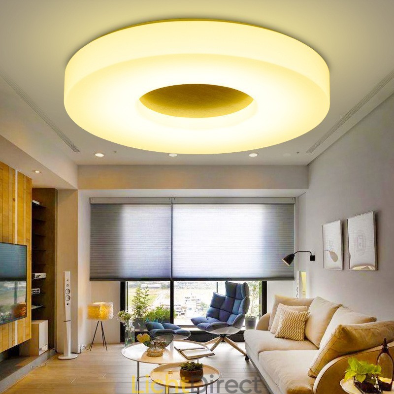 Dimbare ultradunne ronde plafondlamp van hout met acryl kap Plafondlamp in Scandinavische stijl