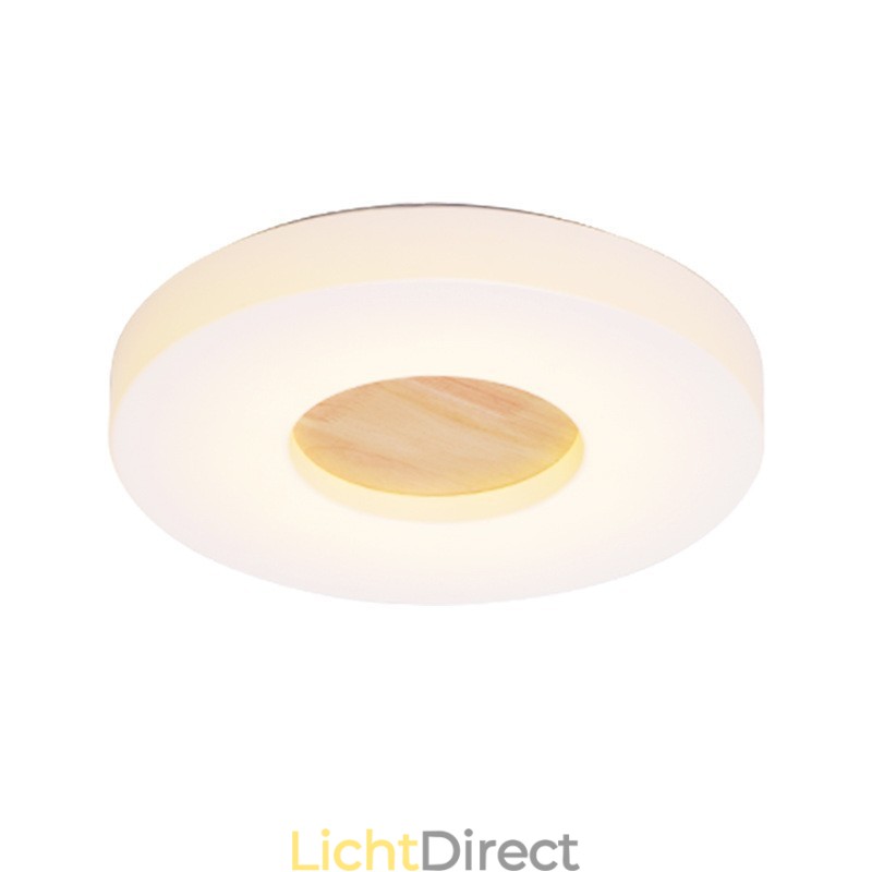 Dimbare ultradunne ronde plafondlamp van hout met acryl kap Plafondlamp in Scandinavische stijl