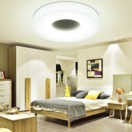 Dimbare ultradunne ronde plafondlamp van hout met acryl kap Plafondlamp in Scandinavische stijl