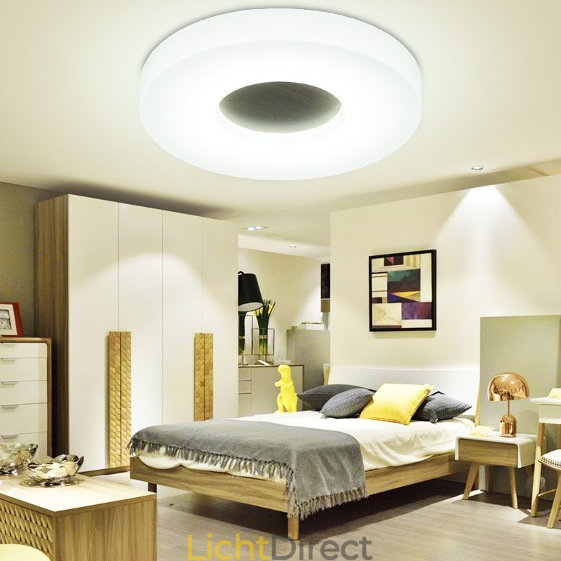 Dimbare ultradunne ronde plafondlamp van hout met acryl kap Plafondlamp in Scandinavische stijl