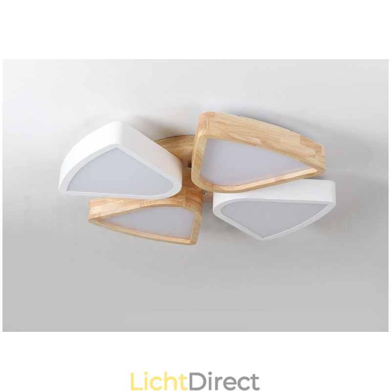 Dimbare ultradunne Petal Wood plafondlamp met acryl kap Plafondlamp Scandinavische stijl