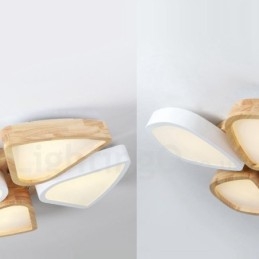 Dimbare ultradunne Petal Wood plafondlamp met acryl kap Plafondlamp Scandinavische stijl