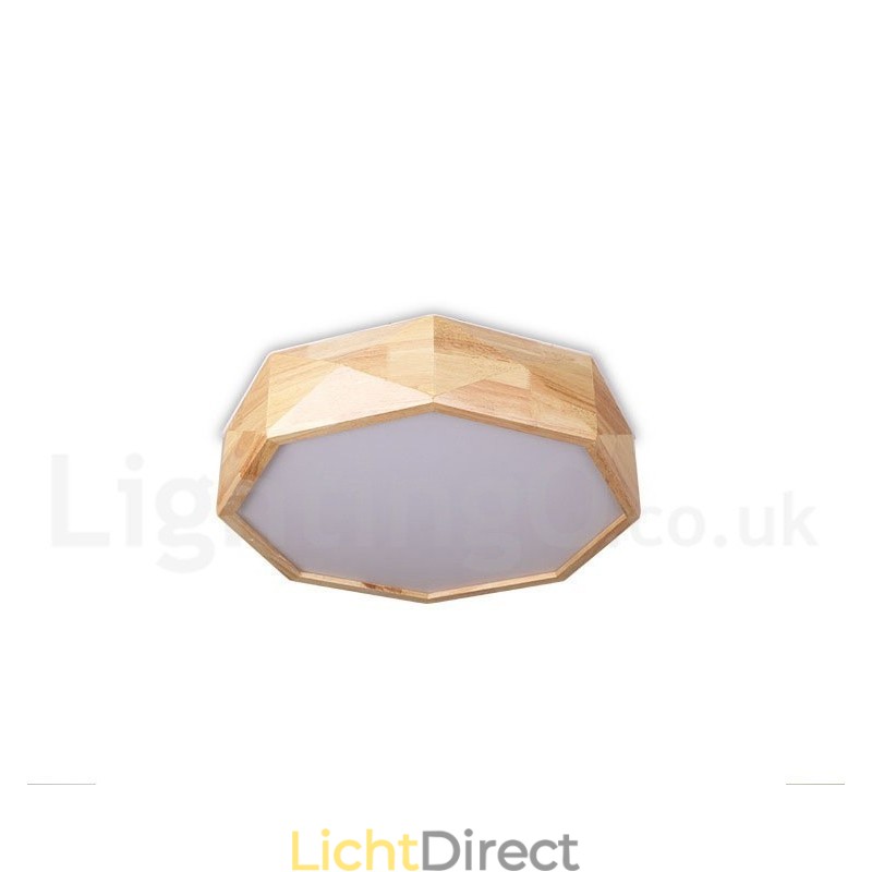Dimbare plafondlamp van hout met acryl kap Plafondlamp in Scandinavische stijl