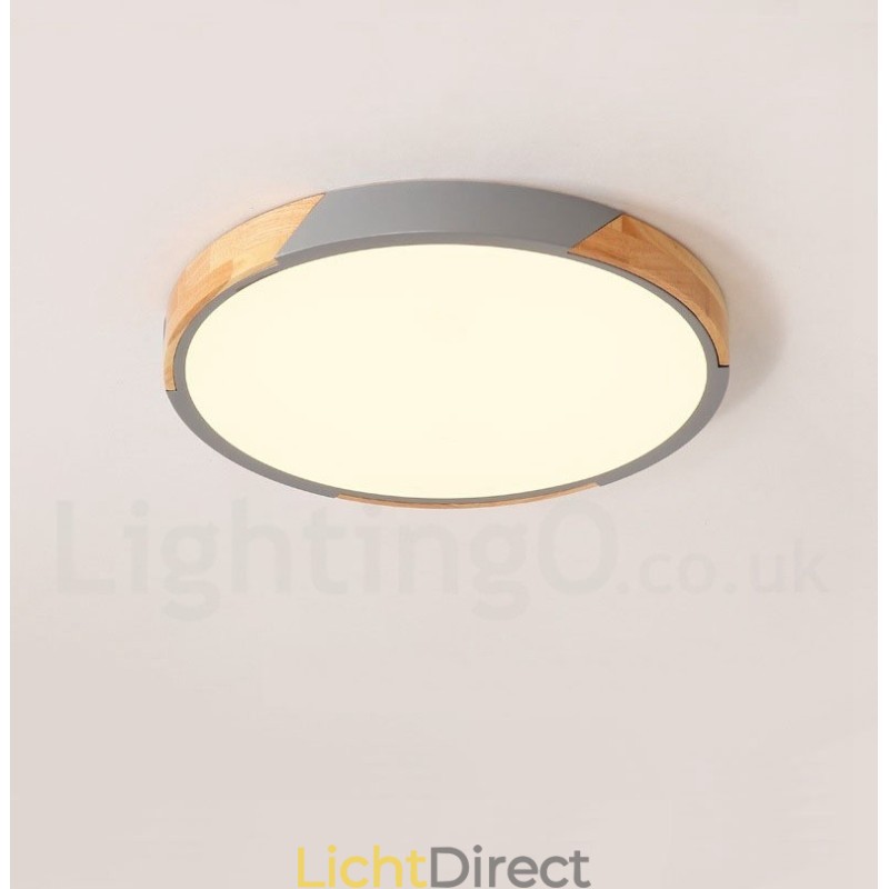Dimbare Macaron Multi Colours Hout Ultradunne Plafondlamp met Acryl Kap Plafondlamp Scandinavische Stijl