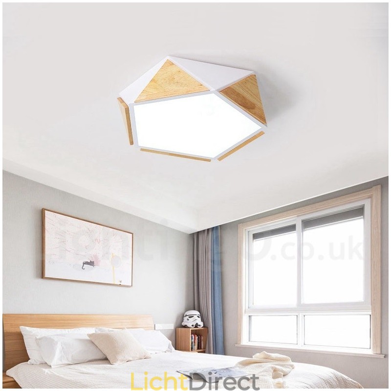 Dimbare Macaron Multi Colours Houten Plafondlamp met Acryl Kap Plafondlamp Scandinavische Stijl