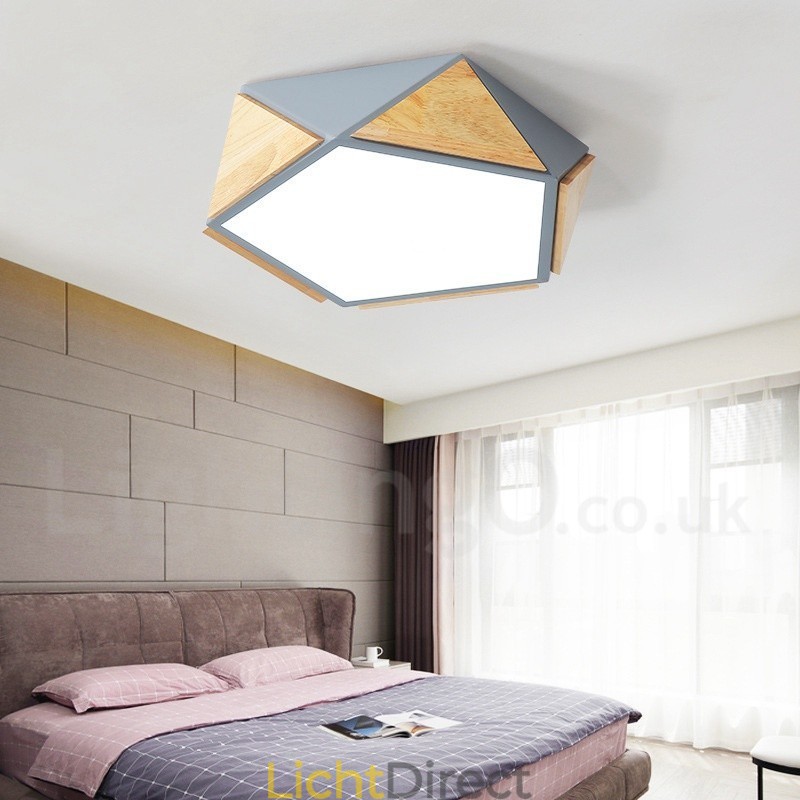 Dimbare Macaron Multi Colours Houten Plafondlamp met Acryl Kap Plafondlamp Scandinavische Stijl