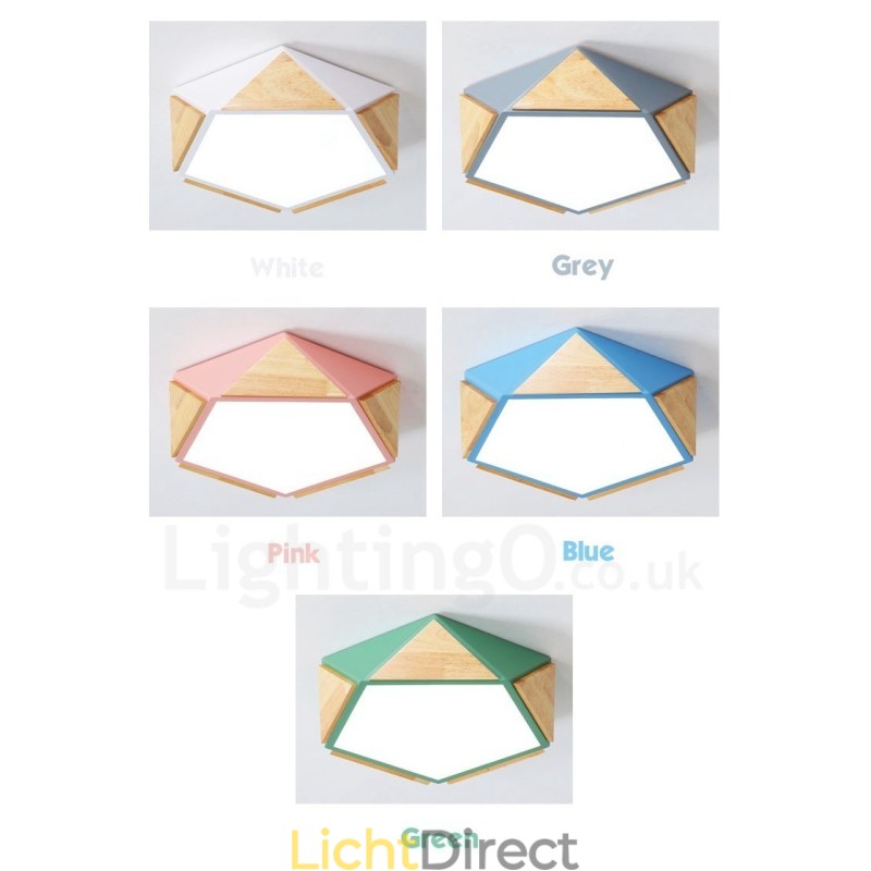 Dimbare Macaron Multi Colours Houten Plafondlamp met Acryl Kap Plafondlamp Scandinavische Stijl