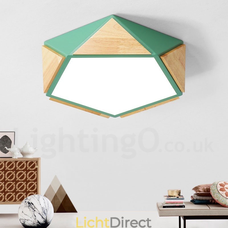 Dimbare Macaron Multi Colours Houten Plafondlamp met Acryl Kap Plafondlamp Scandinavische Stijl