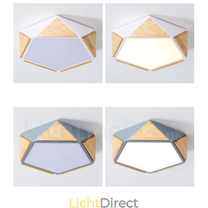 Dimbare Macaron Multi Colours Houten Plafondlamp met Acryl Kap Plafondlamp Scandinavische Stijl