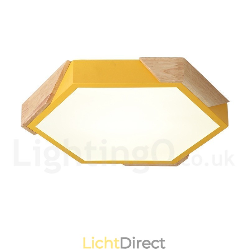Dimbare Macaron Ultradunne Multi Colours Houten Plafondlamp met Acryl Kap Plafondlamp Scandinavische Stijl