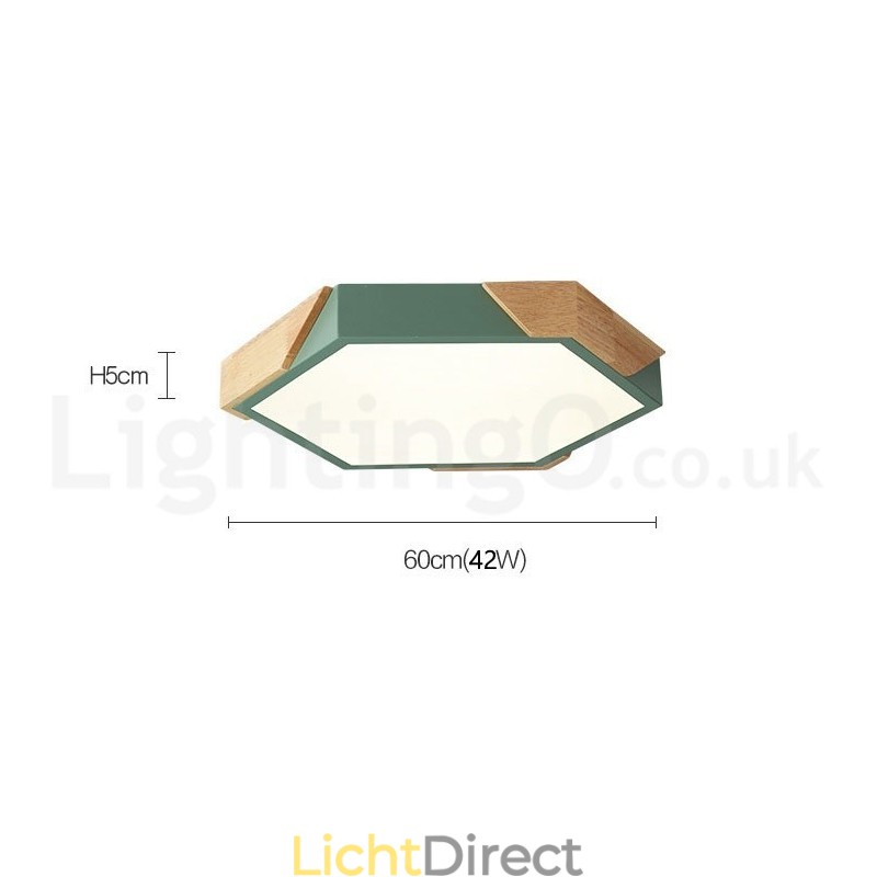 Dimbare Macaron Ultradunne Multi Colours Houten Plafondlamp met Acryl Kap Plafondlamp Scandinavische Stijl