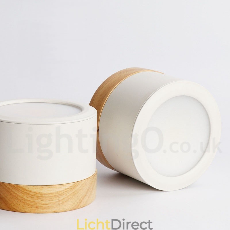 Houten moderne design mini plafondlamp met acryl kap speciaal voor Kan ook gebruikt worden als wandlamp