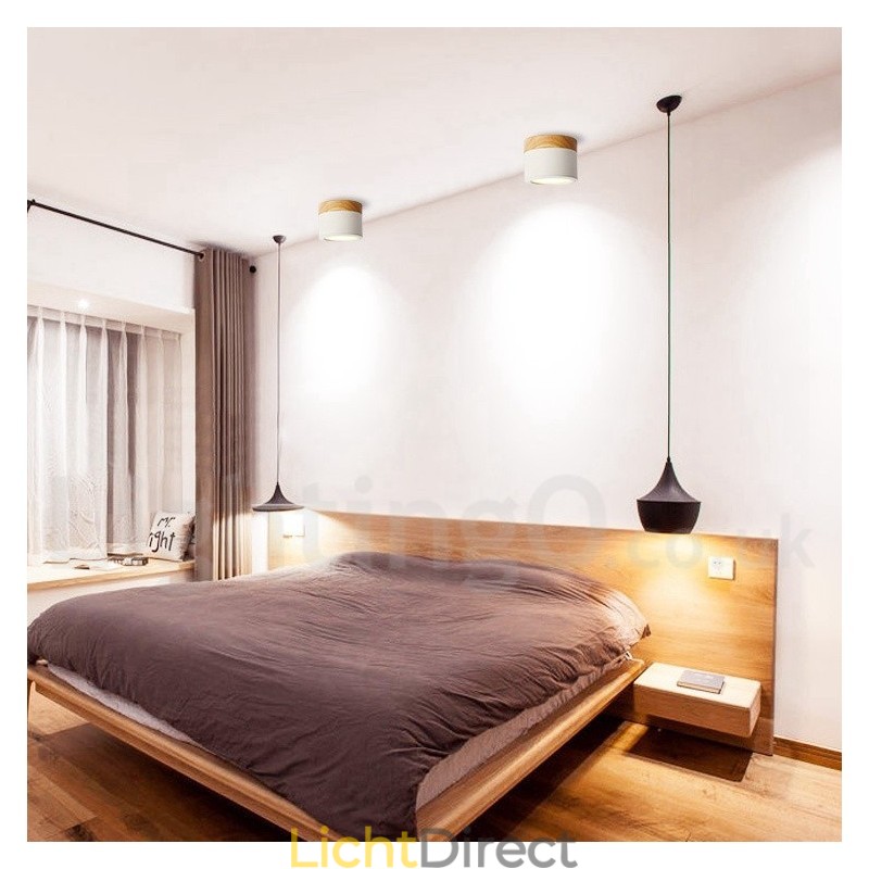 Houten moderne design mini plafondlamp met acryl kap speciaal voor Kan ook gebruikt worden als wandlamp