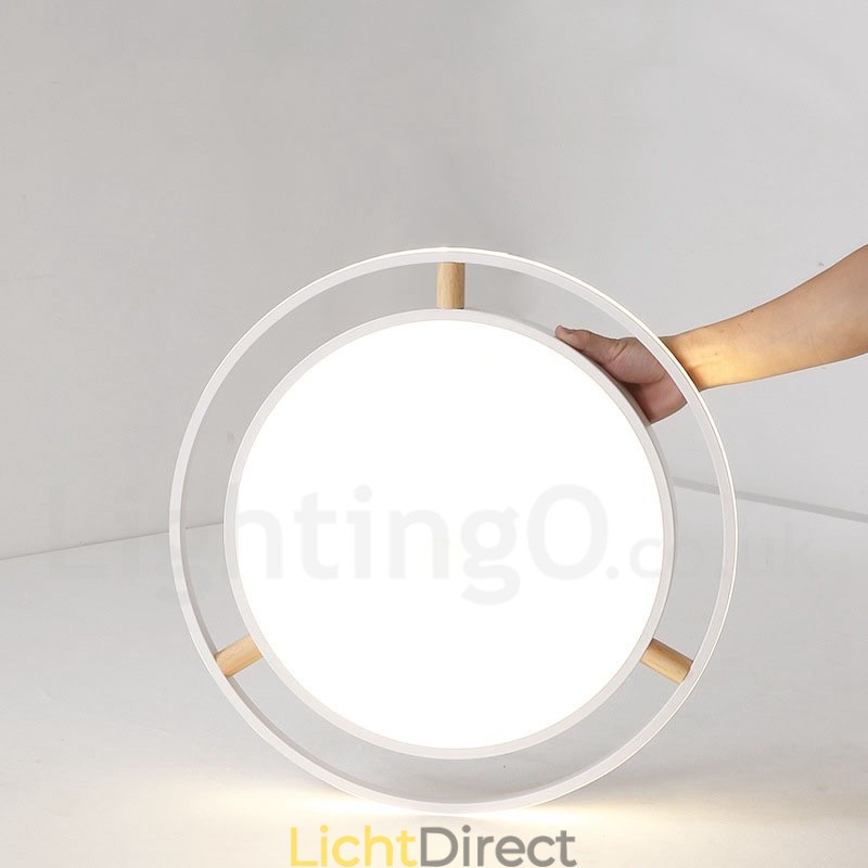 Dimbare Macaron Ultradunne Multi Colours Houten Ronde Plafondlamp met Acryl Kap Plafondlamp Scandinavische Stijl