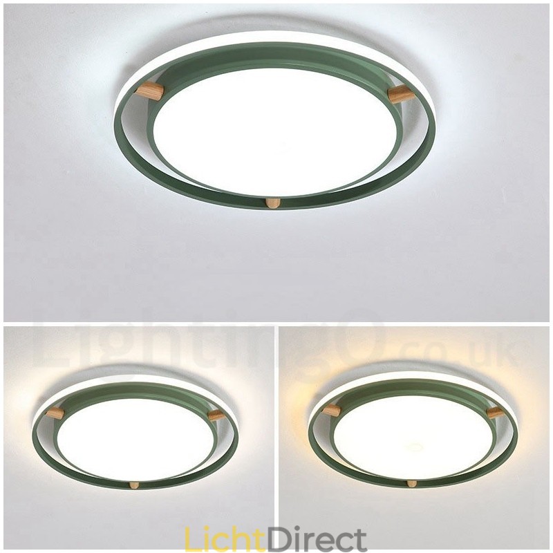 Dimbare Macaron Ultradunne Multi Colours Houten Ronde Plafondlamp met Acryl Kap Plafondlamp Scandinavische Stijl