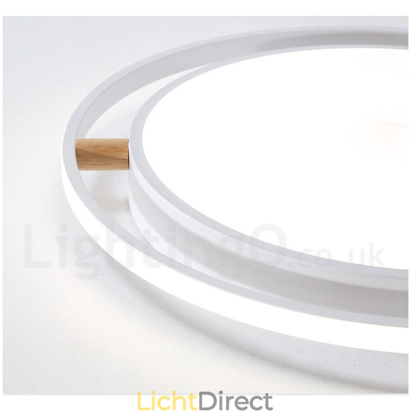 Dimbare Macaron Ultradunne Multi Colours Houten Ronde Plafondlamp met Acryl Kap Plafondlamp Scandinavische Stijl