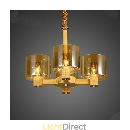 Mode Hanglamp Tafel Houten Glazen Kap Mode Hanglamp Tafel Houten Glazen Kap