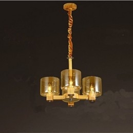 Mode Hanglamp Tafel Houten Glazen Kap