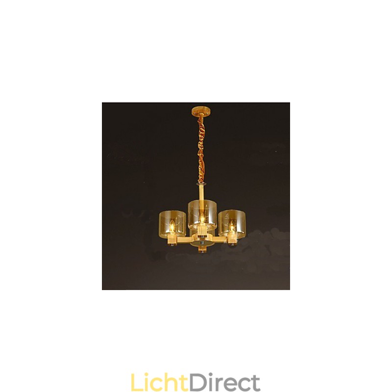 Mode Hanglamp Tafel Houten Glazen Kap