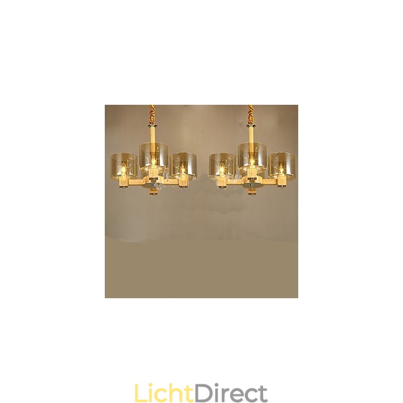 Mode Hanglamp Tafel Houten Glazen Kap