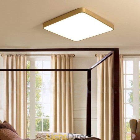 Ultradunne vierkante dimbare moderne eigentijdse Scandinavische stijl plafondlampen van messing met acryl kap, kunnen ook als wandlamp worden gebruikt Ultradunne vierkante dimbare moderne eigentijdse Scandinavische stijl plafondlampen van messing met acryl kap, kunnen ook als wandlamp worden gebruikt