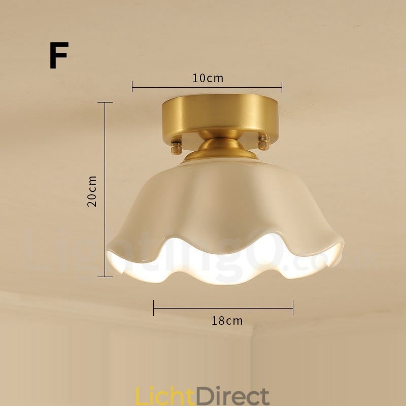 Puur messing rustieke lodge Scandinavische stijl plafondlampen met glazen kap