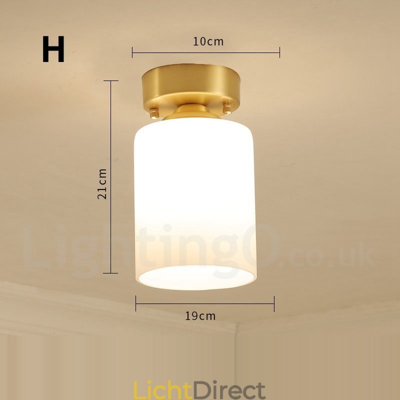 Puur messing rustieke lodge Scandinavische stijl plafondlampen met glazen kap