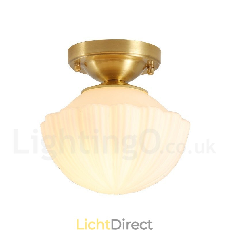 Puur messing rustieke lodge Scandinavische stijl plafondlampen met glazen kap