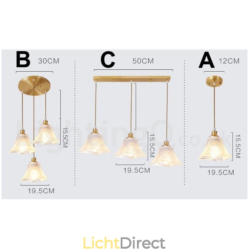Puur messing rustieke lodge hanglamp in Scandinavische stijl met glazen kap