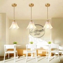 Puur messing rustieke lodge hanglamp in Scandinavische stijl met glazen kap