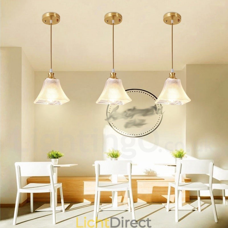 Puur messing rustieke lodge hanglamp in Scandinavische stijl met glazen kap