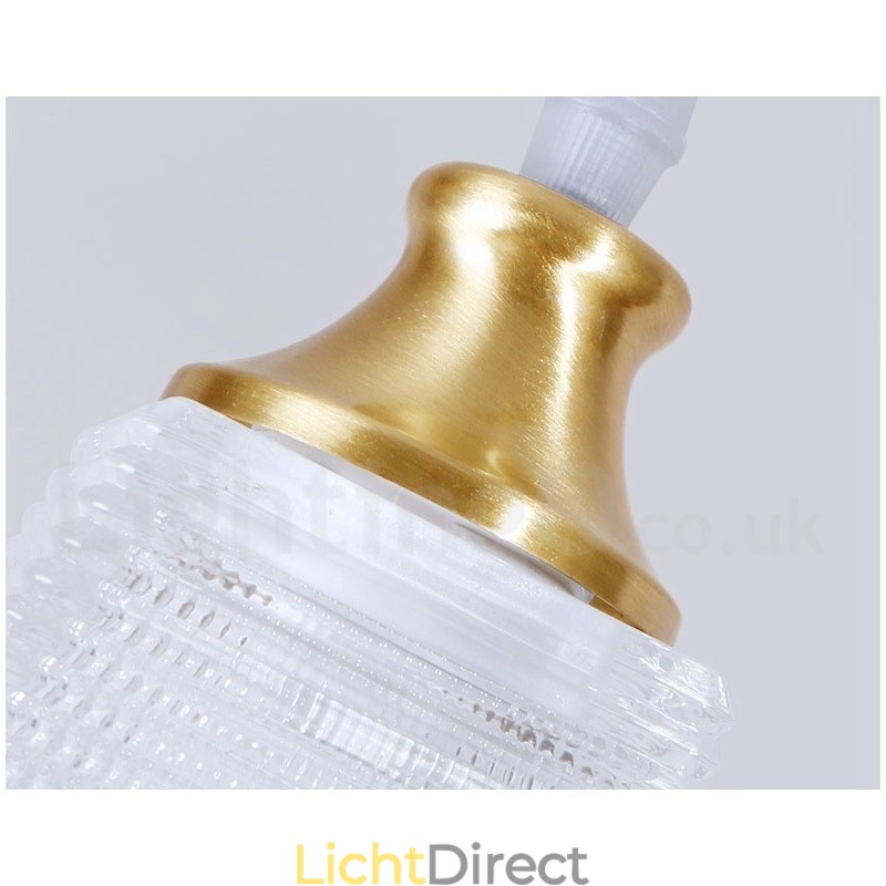 Puur messing rustieke lodge hanglamp in Scandinavische stijl met glazen kap