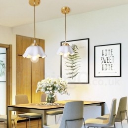 Puur messing rustieke lodge Scandinavische stijl hanglamp met keramische kap