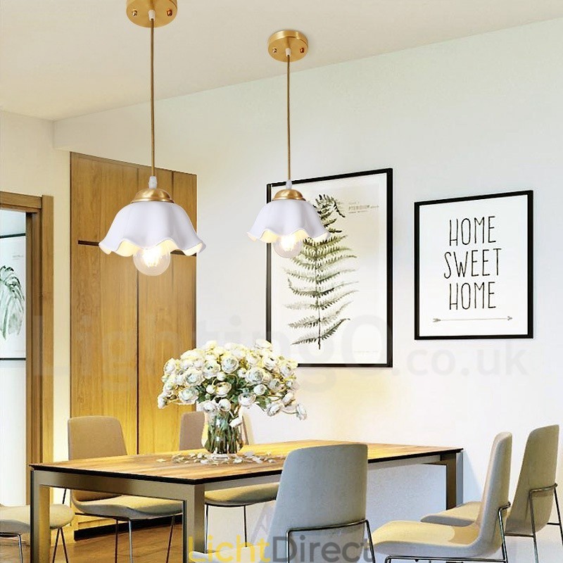Puur messing rustieke lodge Scandinavische stijl hanglamp met keramische kap