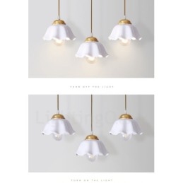 Puur messing rustieke lodge Scandinavische stijl hanglamp met keramische kap