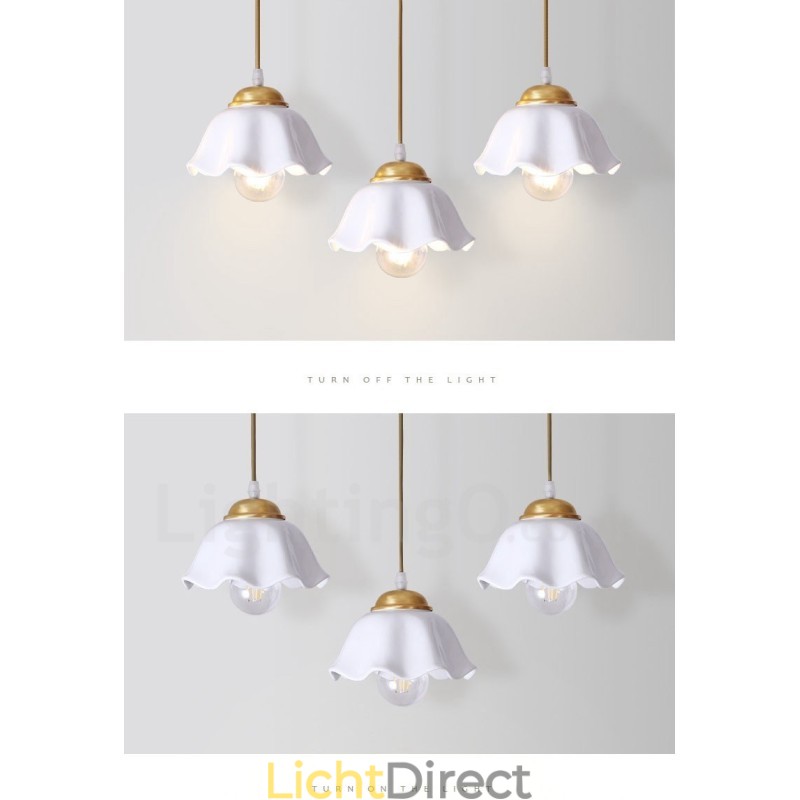Puur messing rustieke lodge Scandinavische stijl hanglamp met keramische kap