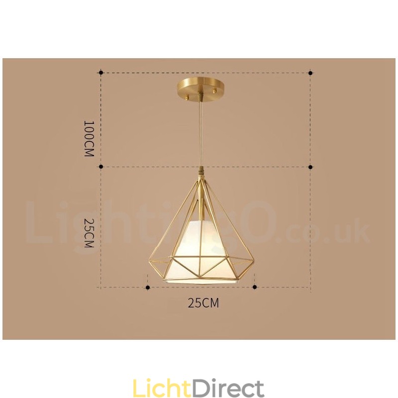 Rustieke Lodge Nordic Stijl Hanglamp van Zuiver Messing met Stoffen Kap