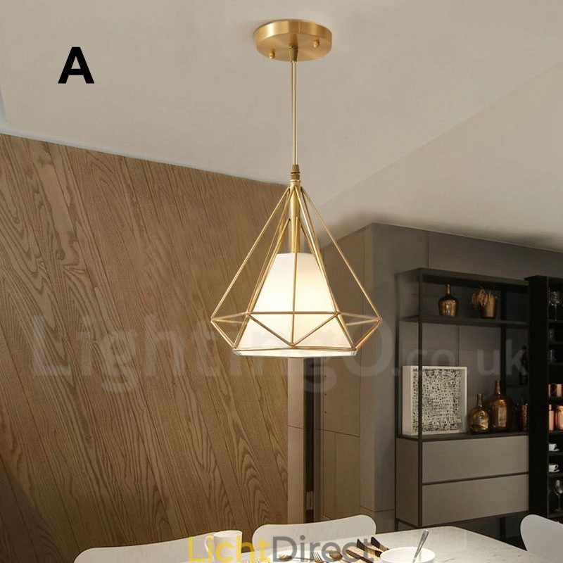 Rustieke Lodge Nordic Stijl Hanglamp van Zuiver Messing met Stoffen Kap